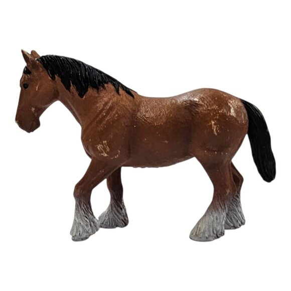 Mojo Clydesdale Horse Figure Farm Life Hand Painted Realistic Toy Brown Black - Picture 5 of 12